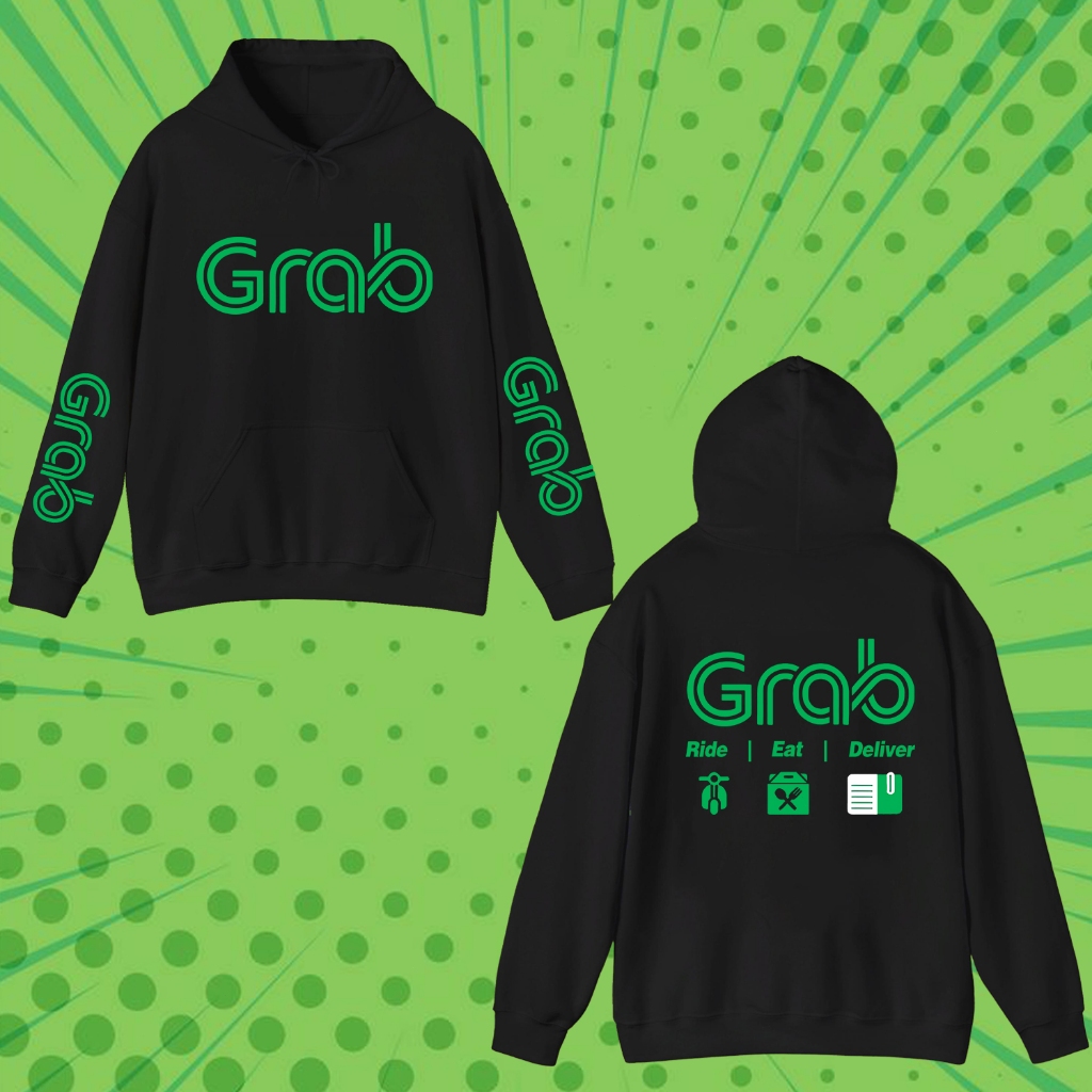 2025 Grab เสื้อฮู้ด ไลน์แมน งานป้าย-สวม ผ้าดีเกรด เสื้อกันหนาว งานดีแน่นอน หนานุ่มใส่สบาย Hoodie lineman