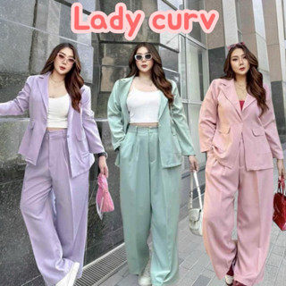 (LA) Set สูท 2 ชิ้น สีพาสเทลสาวอวบไซร์ใหญ่