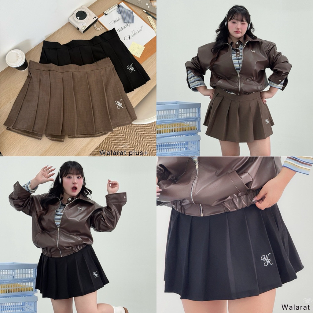/WP/ กระโปรงเทนนิสงานปัก มีไซส์เอว32-46 จีบทวิสรอบตัว ซับในกางเกง เนื้อผ้ามีเท็กซ์เจอร์ ดูแพง #พลัสไซส์