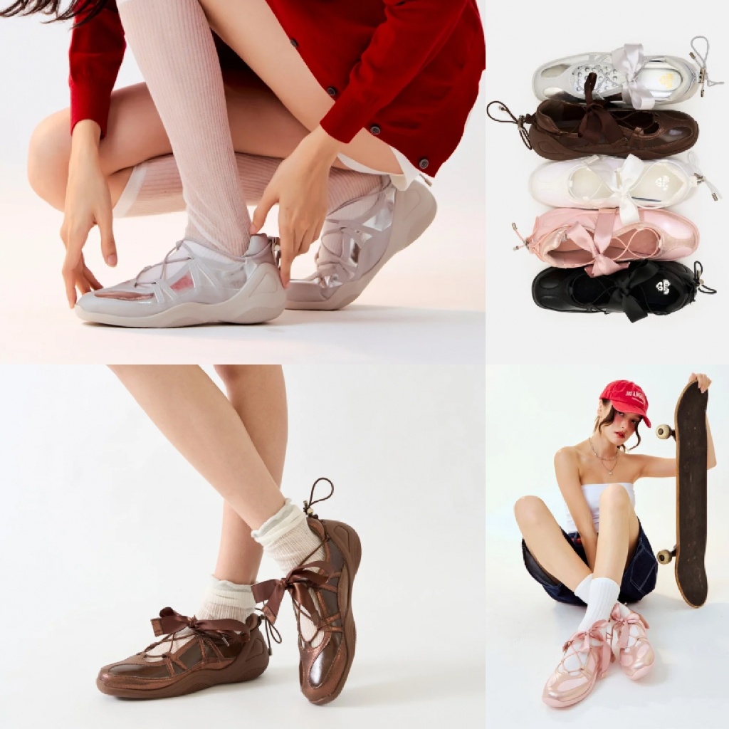 MellowCo รองเท้า Mary Jane sneakers เชือกปรับระดับได้ รุ่น Call Me Poppy M8-4430