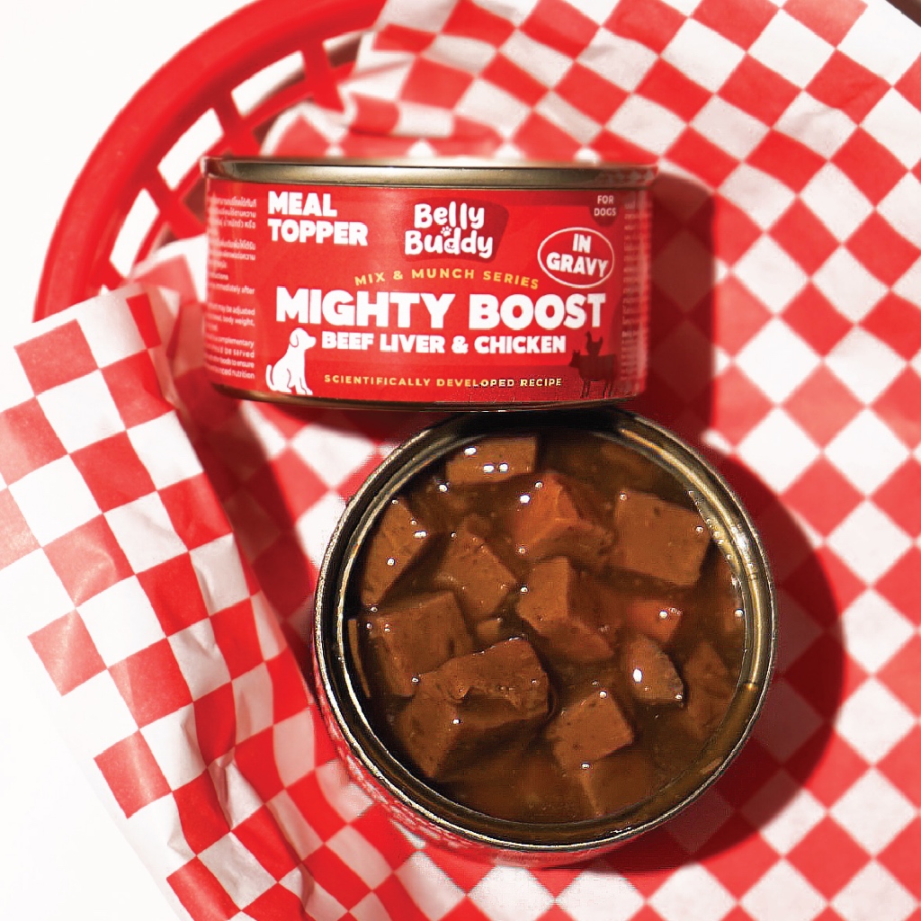 Belly Buddy Mix & Munch Mighty Boost Beef Liver & Chicken Meal Topper ท๊อปปิ้งอาหารสุนัข ขนาด80g