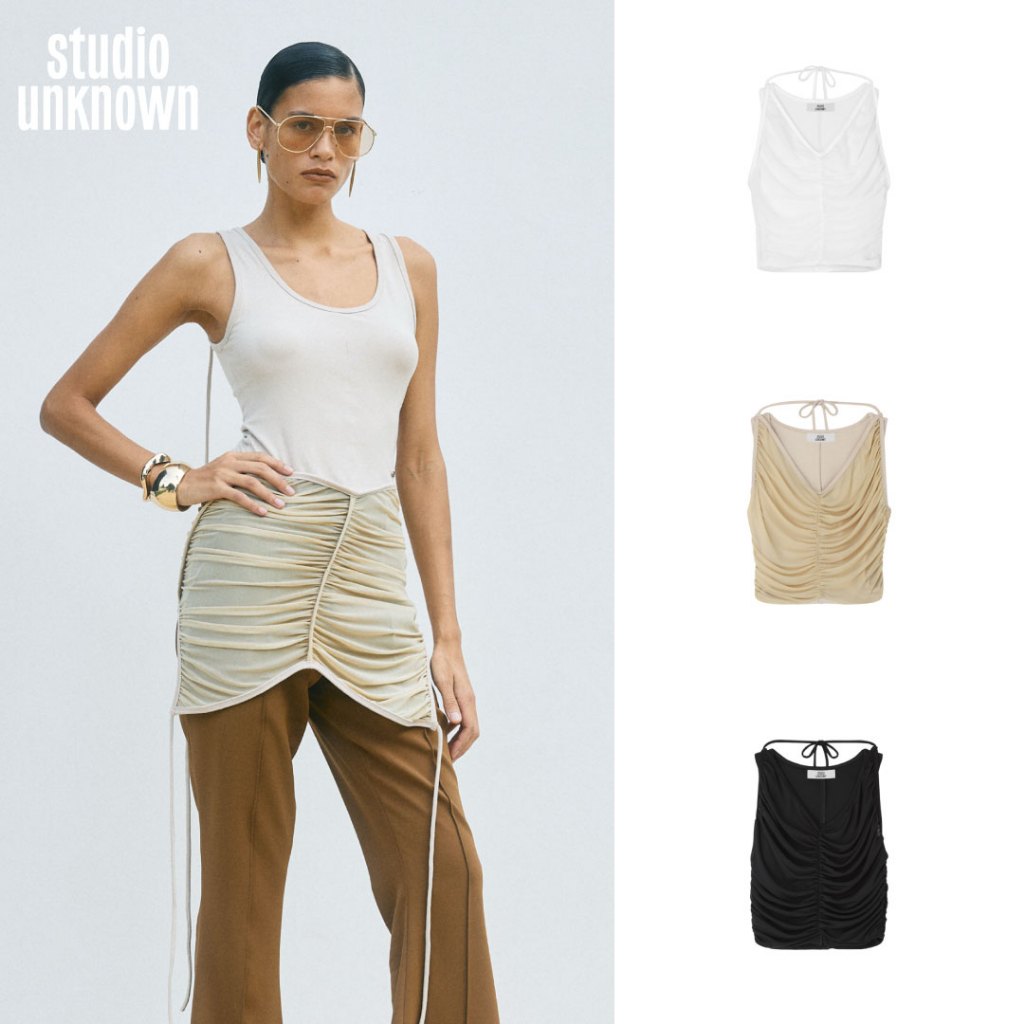 STUDIO UNKNOWN - Heidi 2 Ways Tank Top เสื้อกล้ามตัดต่อผ้าตาข่ายสวมใส่ได้ 2 ดีไซน์