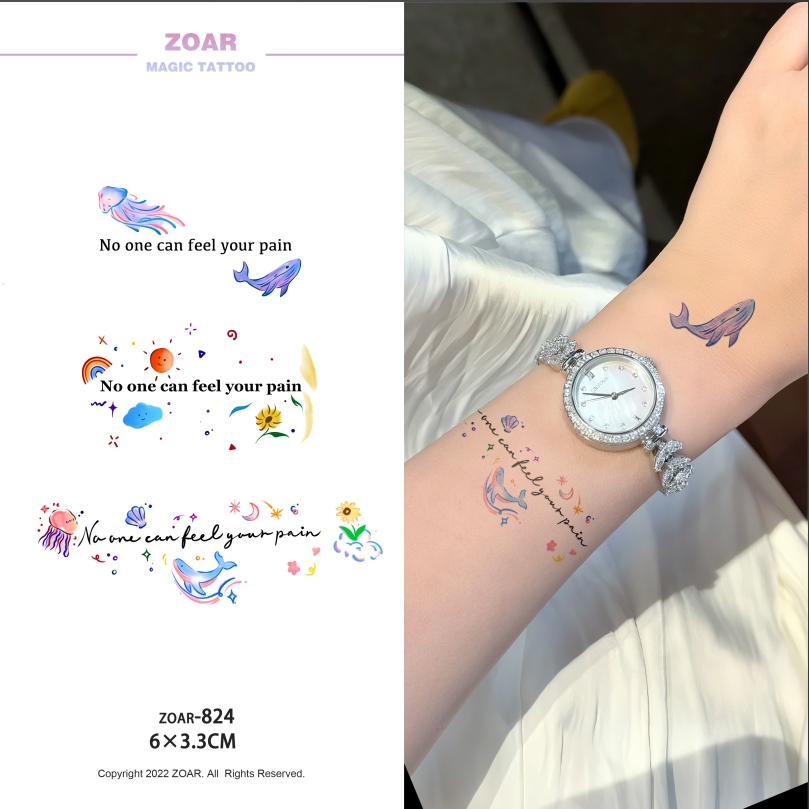 !!ส่งจากไทย!! มาในรูปแบบสีสันสดใส จี๊ดจ๊าดกระแทกใจ รอยสักกันน้ำ cute tattoo สติกเกอร์รอยสักสีสันสดใส ติดทนนาน ไม่หลุดลอก