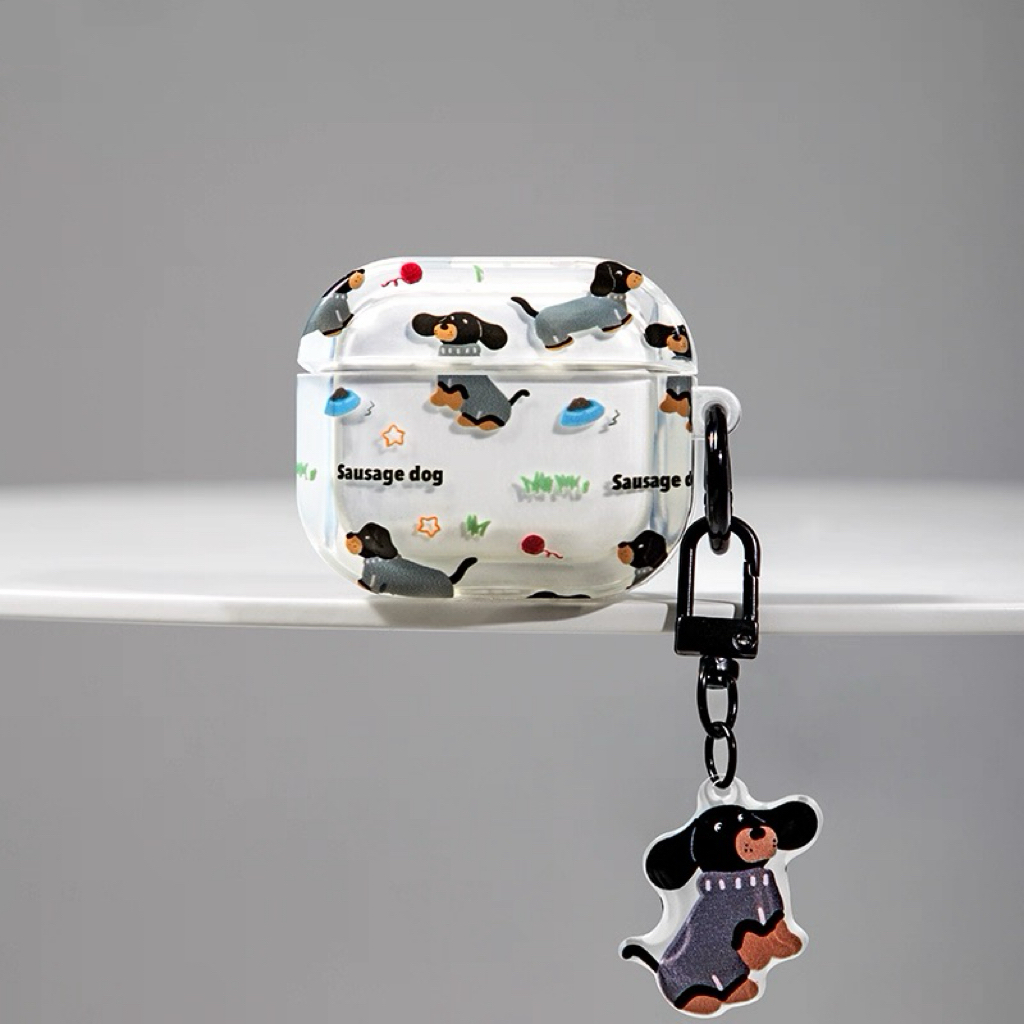 【 หมาดำ 】เคส สำหรับAirpods4 เคสหูฟังบลูทูธ Airpods 1/2 Airpods3 เคสหูฟัง Airpodspro Airpods pro J201 gen2 J206