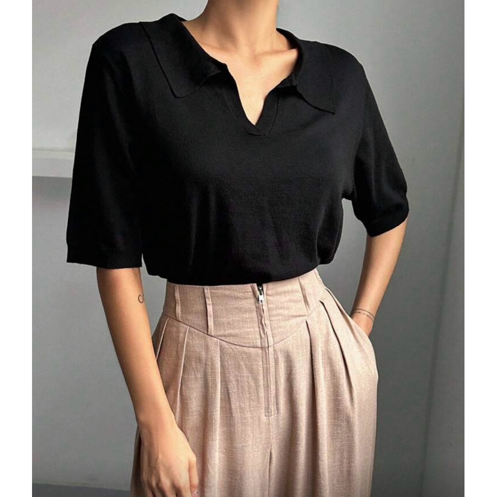 เสื้อไหมพรมนิ่ม ไซส์ S-L สำหรับผู้หญิง