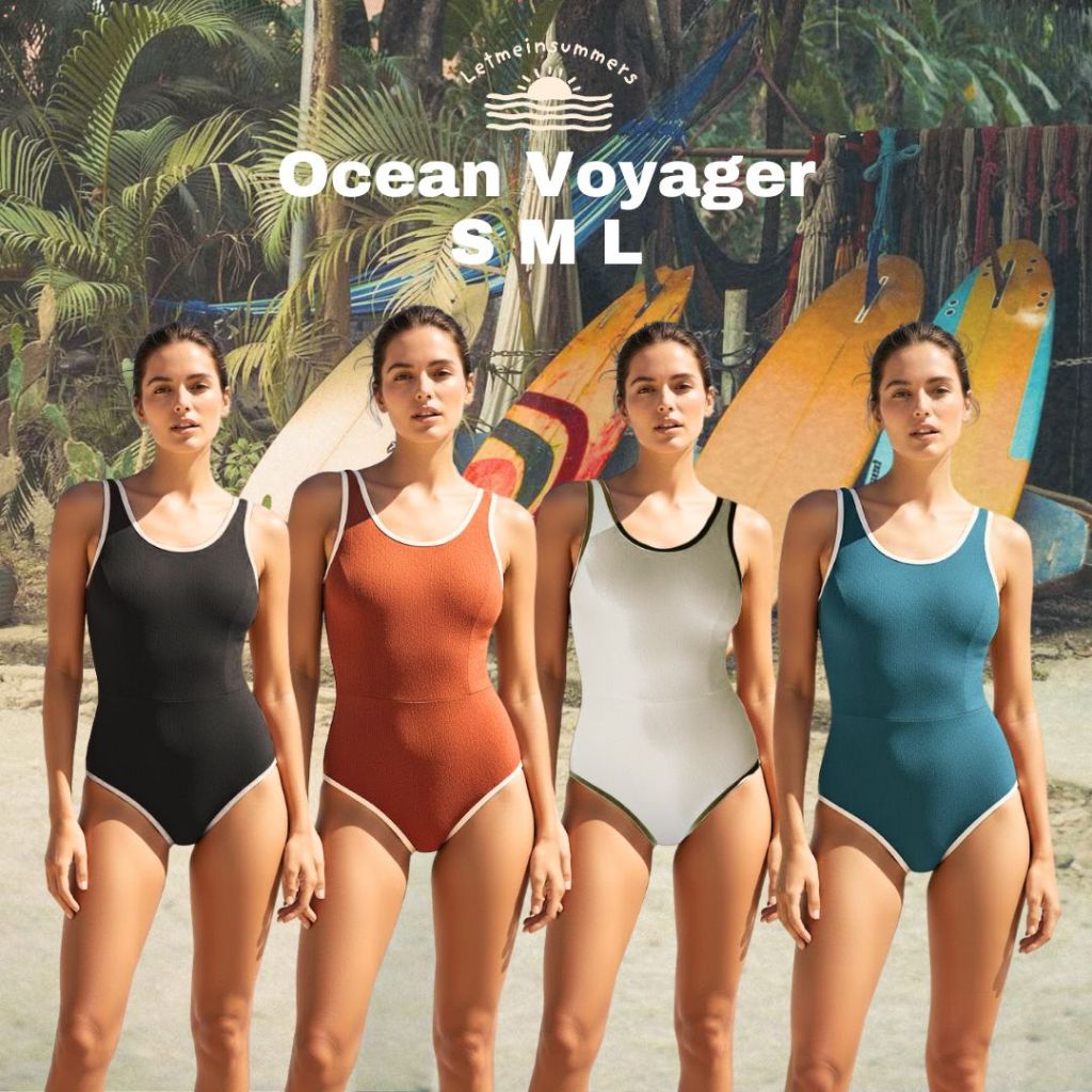 ใหม่!  Letmeinsummers  APPEAL ชุดว่ายน้ำ วันพีช Ocean Voyager ชุดวันพีช กันUV มีซิป มีซับใน สีล้วนมีดีเทล  APR120 ราคา ถูกที่สุด ดีลบีเคเค แกลเลอรีภาพที่ 5
