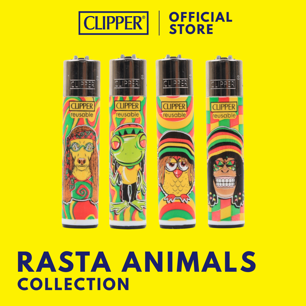 ไฟแช็ค คลิปเปอร์ Clipper Lighters Rasta Animals V.2 ไฟแช็คเติมแก๊สได้ ไฟแรงสู้ลม จุดไฟให้แสงสว่างแบบพกพาสะดวก