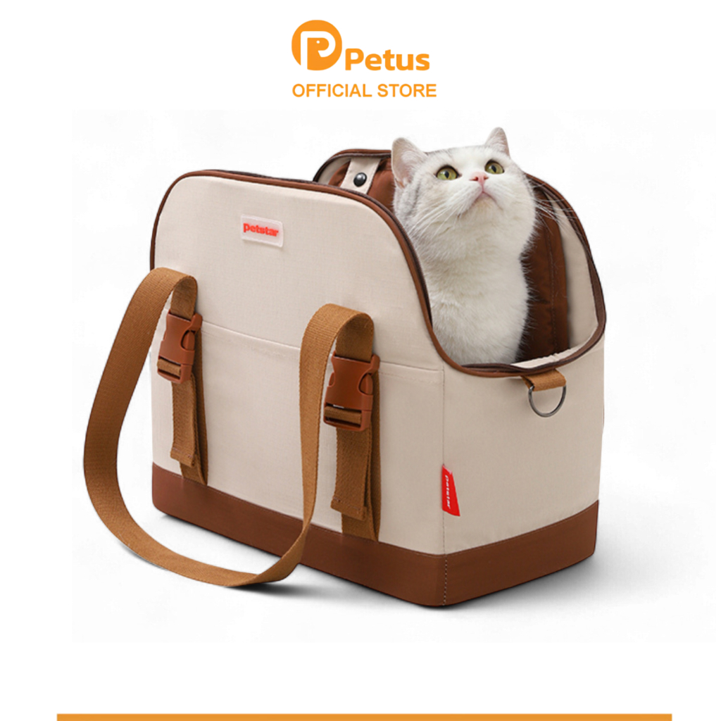 Petus กระเป๋าใส่แมว กระเป๋าถือใส่สัตว์เลี้ยง Pet carrier bag โครงสร้างแข็งแรง คงรูป ไม่ยุบตัวง่าย พกพาสะดวก