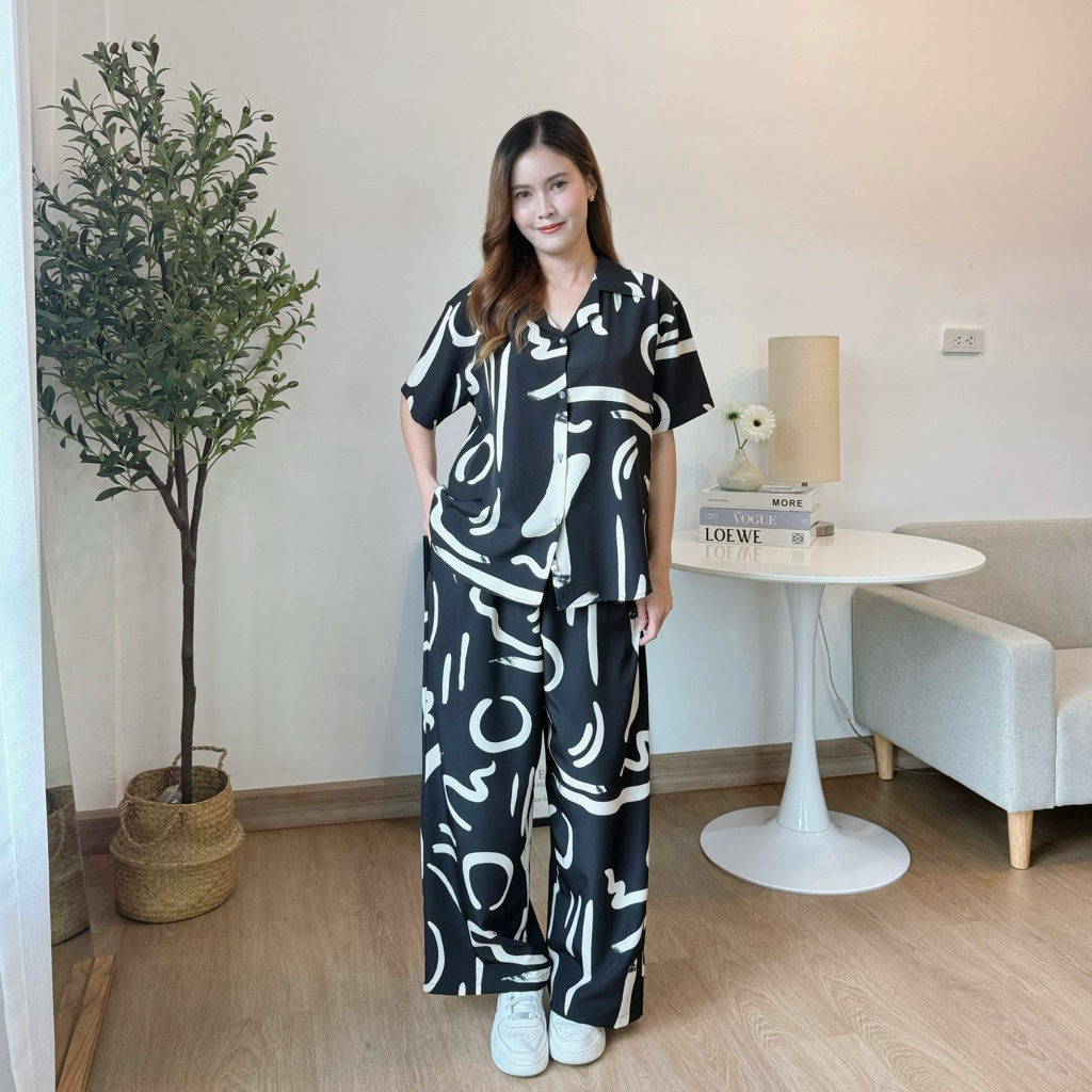 PYCK CLOTHING 🌈 CHILLING SET เซตเสื้อฮาวาย+กางเกงขายาว ทรงปล่อย ลายสวย ผ้าใส่สบาย