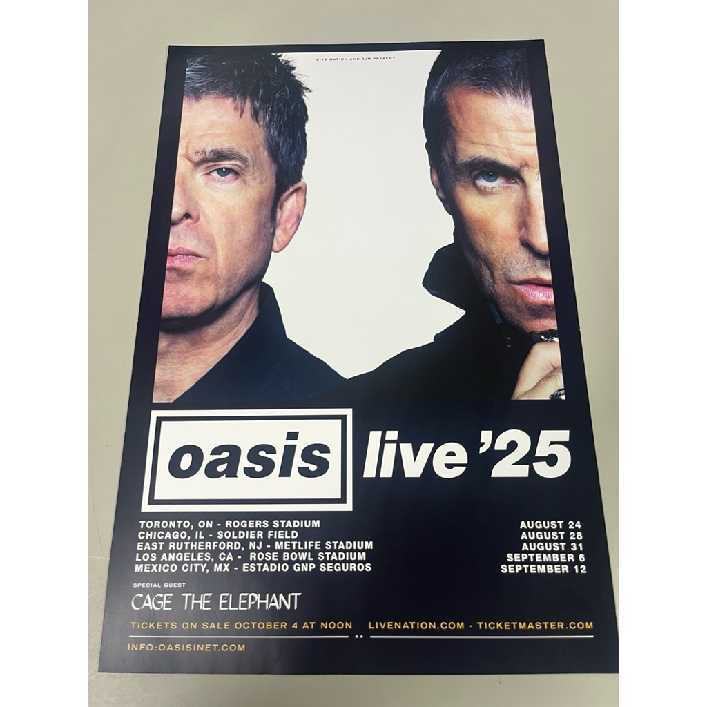 โปสเตอร์ Oasis Live ’25 World Tour (ใบโปรโมท)