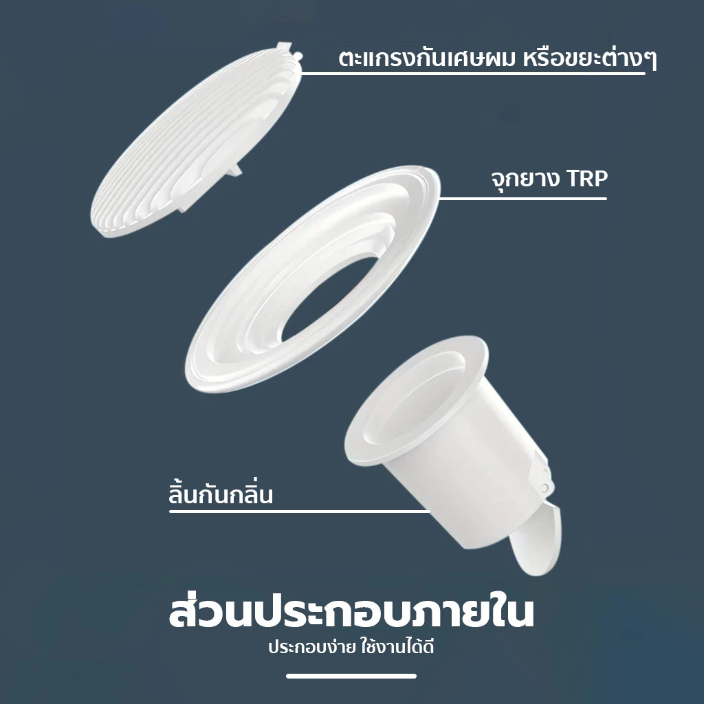 ตะแกรงปิดท่อ ตะแกรงกันกลิ่น ป้องกันเศษผม ที่กรองท่อระบายน้ําห้องครั ดักเศษผมและสิ่งแปลกปลอม - รูปที่ 5