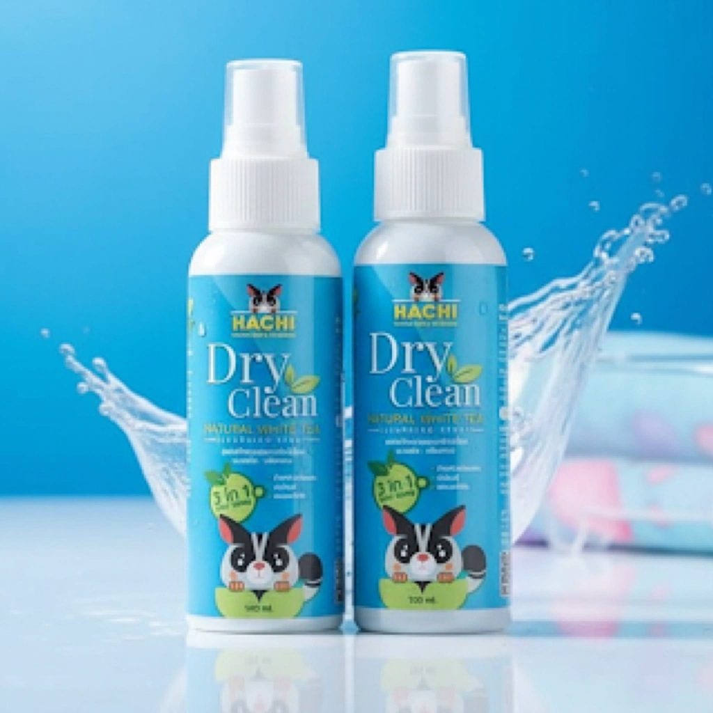 สเปรย์อาบแห้งฮาชิ ขนาด100ml.3 in 1Hachi Dry Clean Naturalช่วยทำความสะอาดกำจัดกลิ่นบำรุงผิวหนังและขนและลดเชื้อแบคทีเรีย