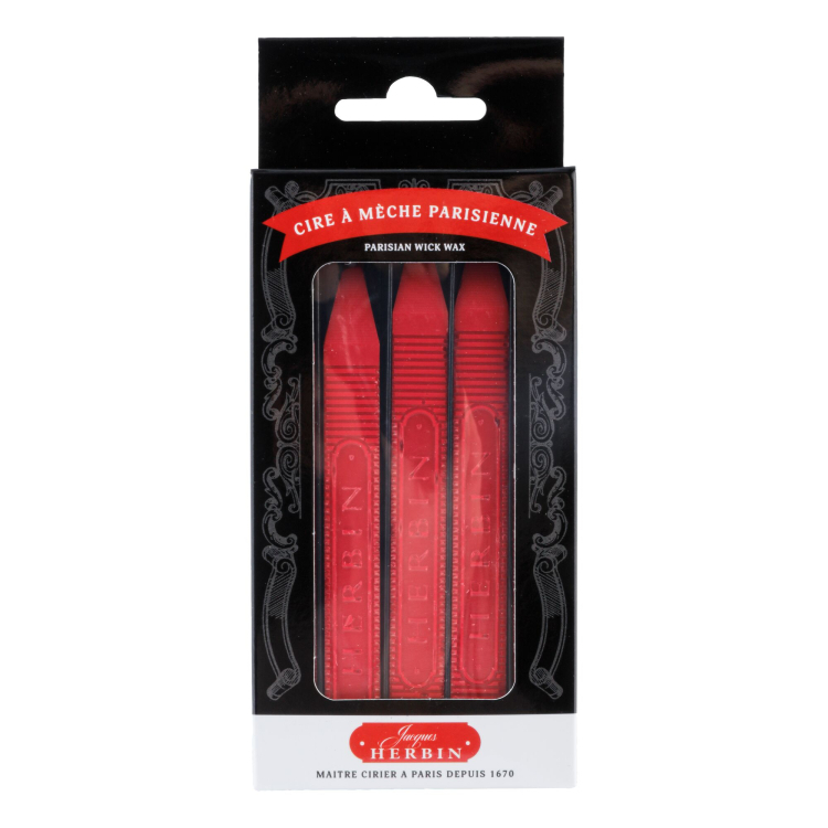 J HERBIN box of 5 sticks of favourite wax red (C32220T) / แท่งแว็กซ์ปิดผนึก 5แท่ง สีแดง แบรนด์ HERBI