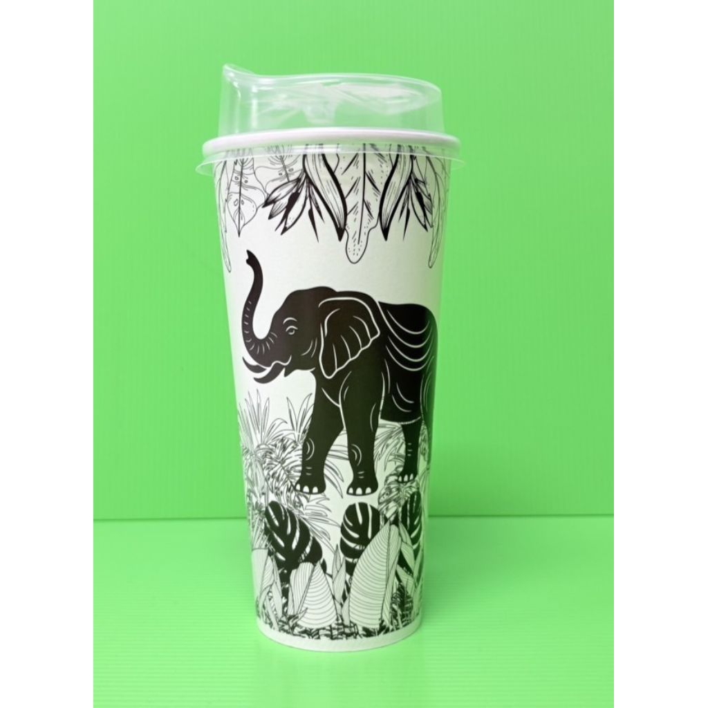 (Lotus pack) แก้วกาแฟกระดาษ 22 ออนซ์ 50ใบ/100ใบ แก้วหนา 190  แกรม /กระดาษPE/ฝาปิด/แยกขาย