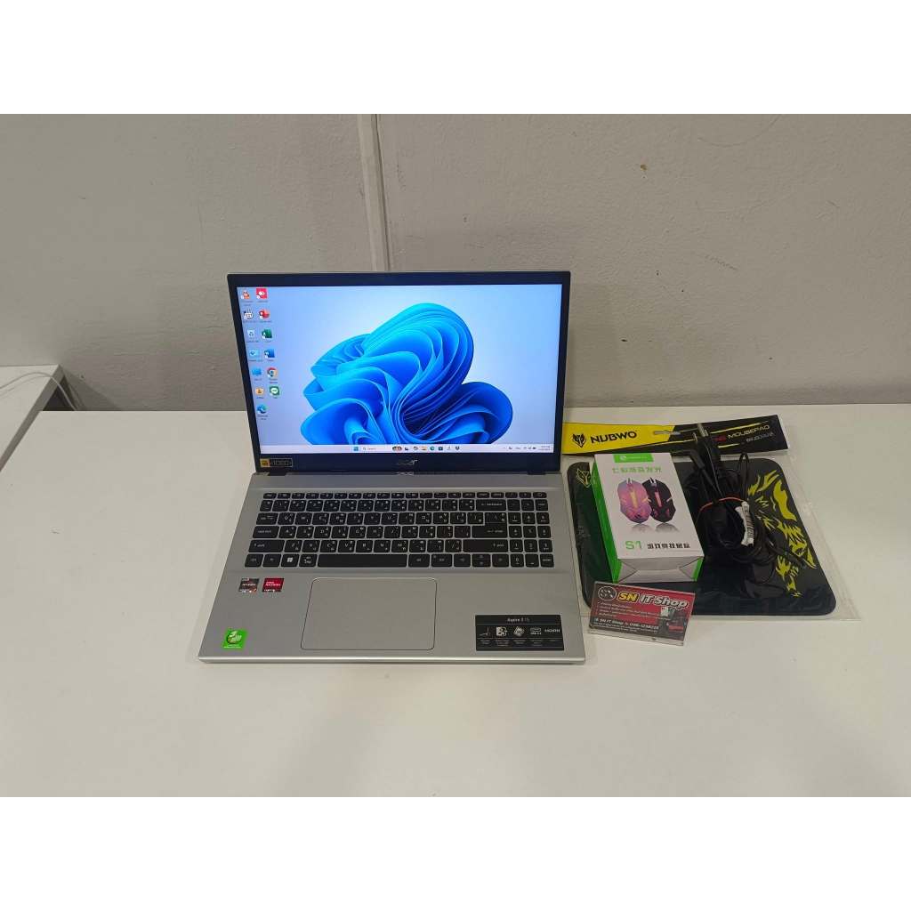 Acer Aspire 3 A315-44P-R11P (มือสอง) ประกันศูนย์ Acer 22/11/2026 สเปค Ryzen 7 5700U RAM 16GB SSD 512