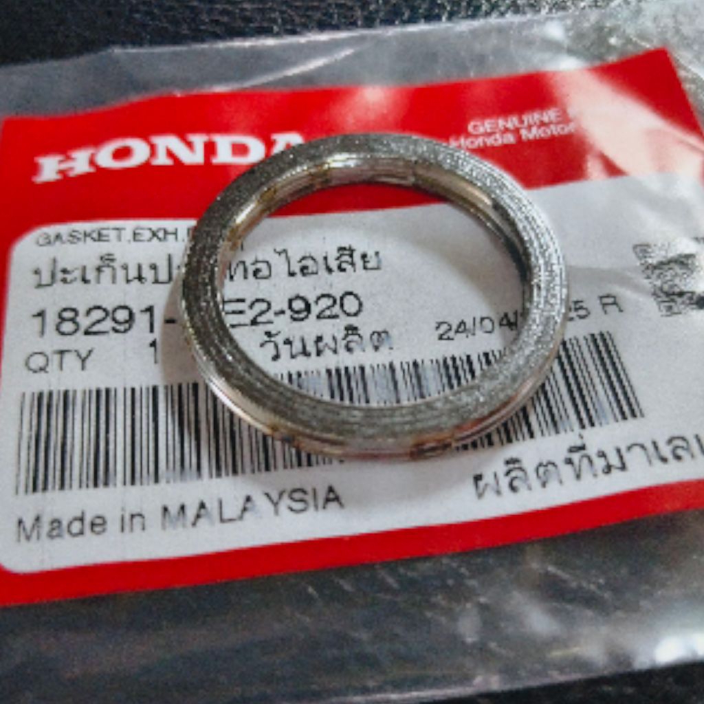 แท้ศูนย์💯%ปะเก็นท่อไอเสียเวฟทุกรุ่น w110i w125  ดรีมทุกรุ่น Czi/คลิก/ pcx / giorno จำนวน 1 ชิ้น khag