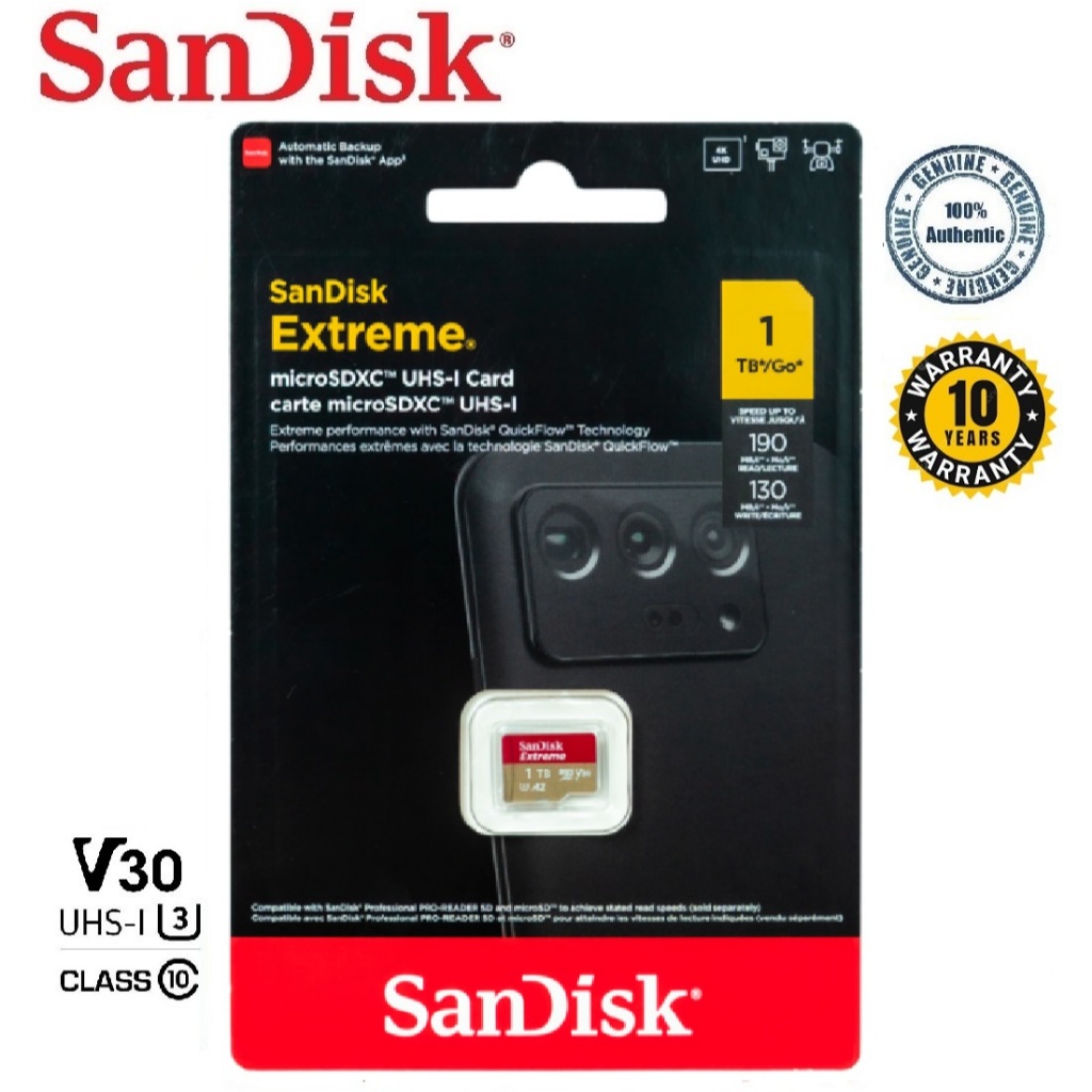 SanDisk 1TB Extreme Micro SDXC (R190/W130)