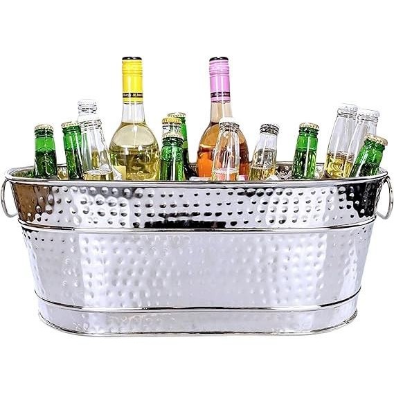 Ice bucket ถังเครื่องดื่มสแตนเลส ถังน้ำแข็ง อ่างแช่ขวดเบียร์11ลิตร มีพร้อมส่ง