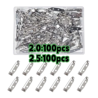 100 ชิ้น ฐานเข็มกลัด - สําหรับทําเครื่องประดับเอง แบบคําเดียว（2.0/2.5cm）