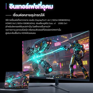 EXPOSE จอคอม 24 นิ้ว 165hz จอคอมพิวเตอร์ monitor จอโค้ง FHD IPS 1MS เต็มจอไร้ขอบ LED 2K HDMI