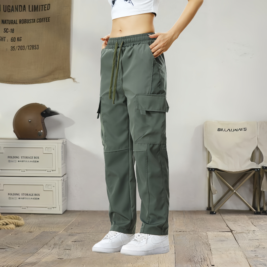 กางเกงวอร์ม กางเกงลำลองสตรี สไตล์เกาหลี มีเชือกที่เอว มีทั้งหมด3สี - รูปที่ 6