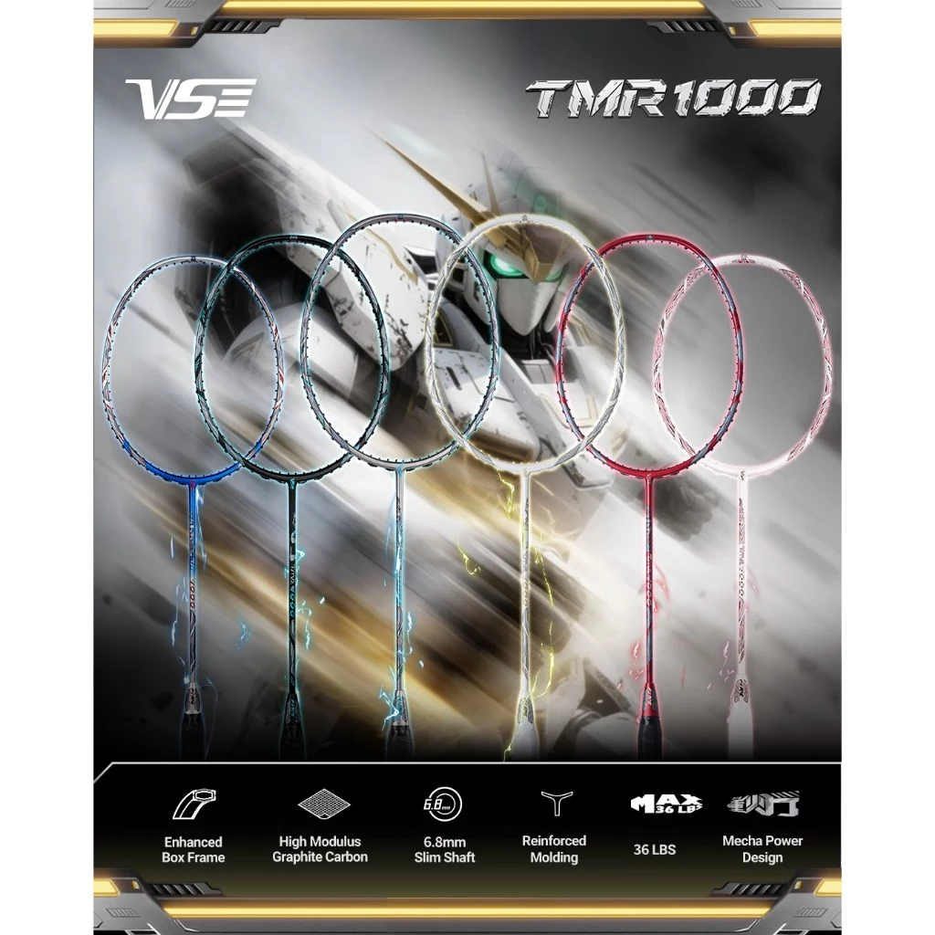 VS ไม้แบดมินตัน FIRE 1000 [กริป-เอ็น-ซอง-พร้อมขึ้น][ประกันไทย 6 เดือน]