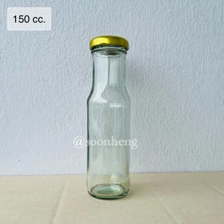 (TG460) ขวดแก้ว 150 ml พร้อมฝา 38 มม สีทอง/เงิน/ขาว/ดำ สำหรับใส่ซอส/น้ำจิ้ม
