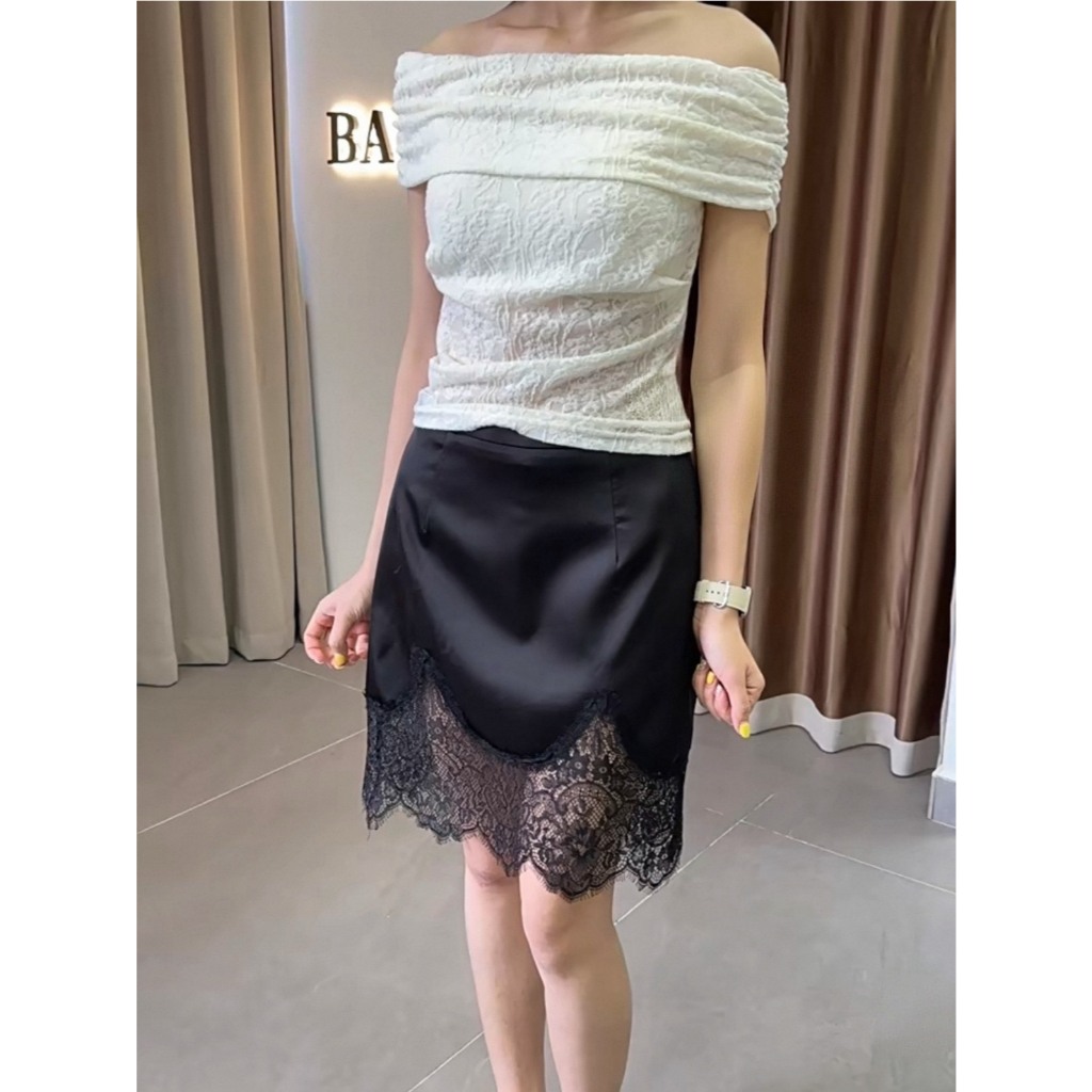 laced skirt กระโปรงแต่งขอบลูกไม้รุ่น 6319 TAG CCJ 🇰🇷 - รูปที่ 3