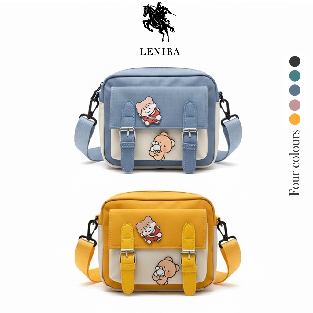 Lenira(B1406) กระเป๋าสะพายทรูโทนน่ารัก  กระเป๋าสะพายข้าง