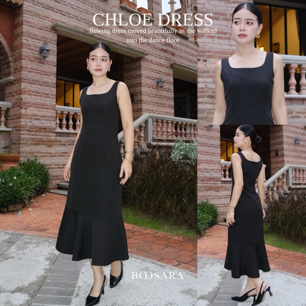 BOOSARA - Chloe Dress ชุดเดรสแขนกุด กระโปรงยาวทรงพริ้ว เรียบหรู ดูดีดูแพง - BSR C.