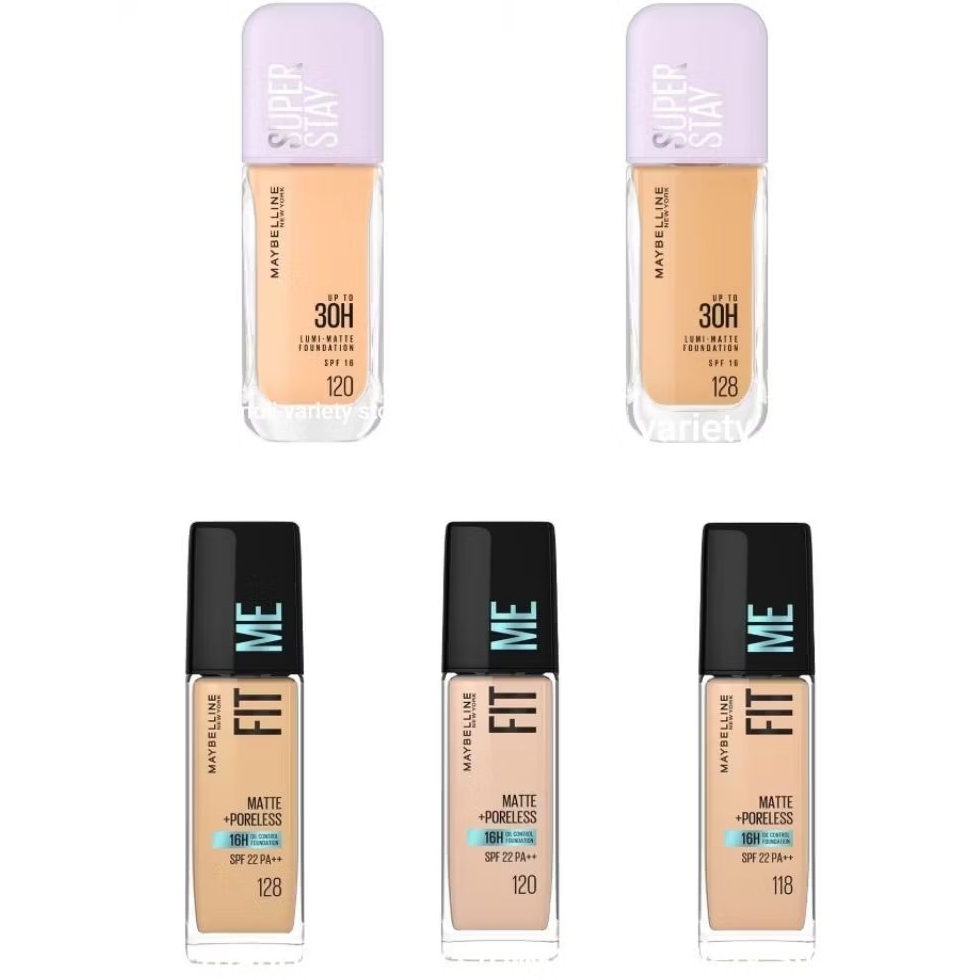 Maybelline New York รองพื้น 2สูตร Superstay Full Coverage, Fit me Foundation  Oil free liquid 30 gram