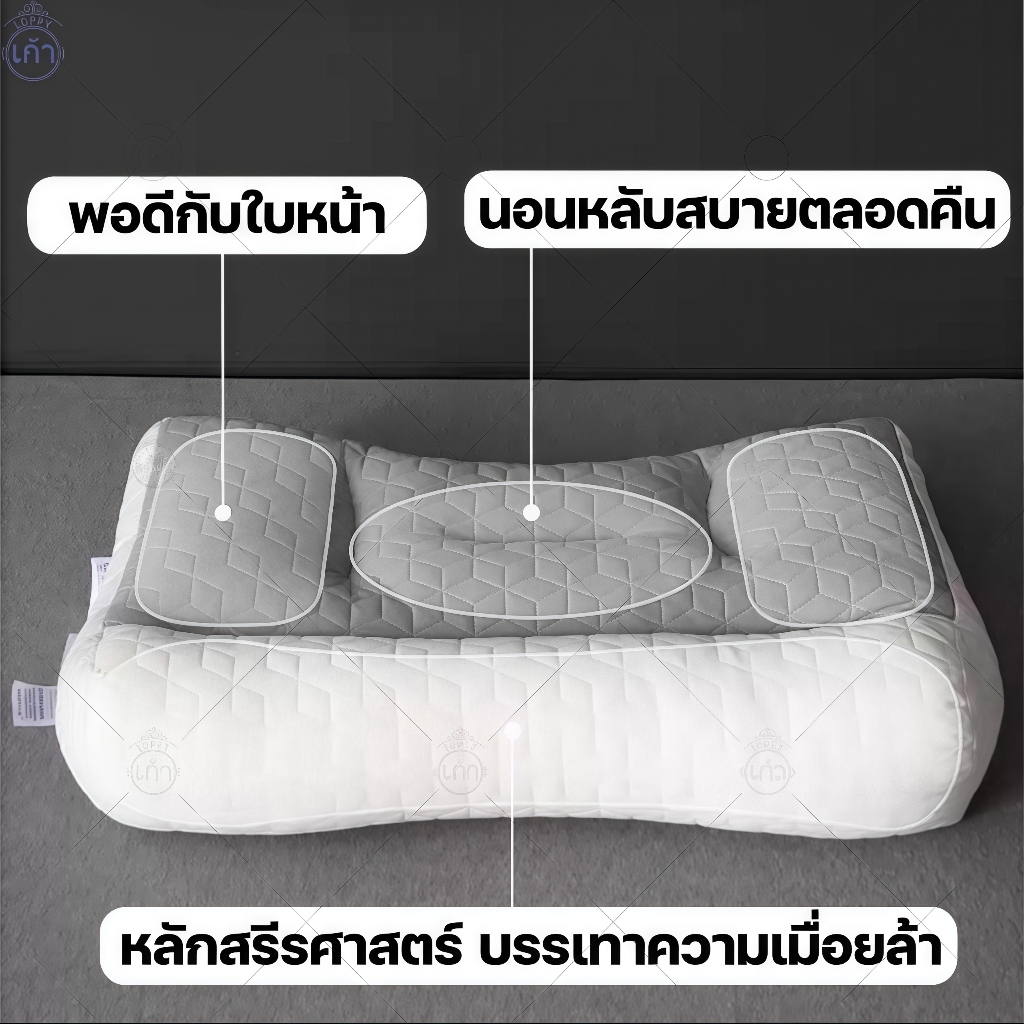 หมอน หมอนสุขภาพ หมอนนอน ป้องกันไรฝุ่น ลดกรน รองรับตามสรีระคอ บรรเทาอาการปวดคอที่เกิดจากการนอน นอนไม่พอดี รูปที่ 6