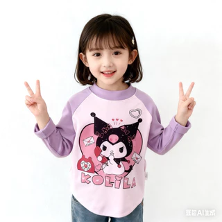 MC024 เสื้อยืดแขนยาว ขนาดเล็ก แฟชั่นสําหรับเด็กผู้หญิง