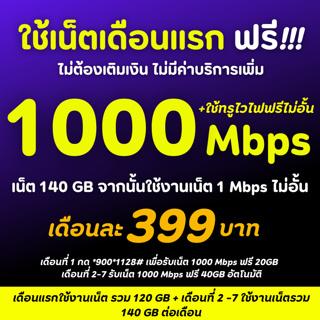 ซิมเทพดีแทค เน็ตไม่อั้น ไม่ลดสปีด 15mbps,20mbps,30mbps,4mbps รายเดือนแบบเติมเงินนาน 6 เดือน