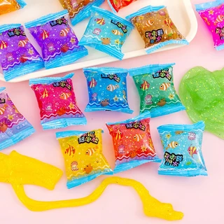 สไลม์ คริสตัลโคลนจํานวนมาก ขายส่ง น้ํามุกไล่ระดับสี โคลนคริสตัล สลามแบบถุง Slime เนื้อนุ่ม