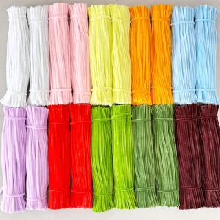 (RAK Domai) รักดอกไม้ ลวดกำมะหยี่ 100เส้น ⁠ลวดกำมะหยี่สีฟ้า ขนฟูพิเศษ ยาว30cm หนา8mm ⁠ของขวัญวันแม่⁠ DIYเพื่อการศึก