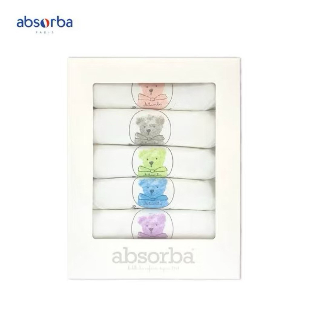 ผ้าอ้อม Absorba ลายใหม่ New Collection ขนาด 27*27นิ้ว 1แพ็ค บรรจุ 6ผืน