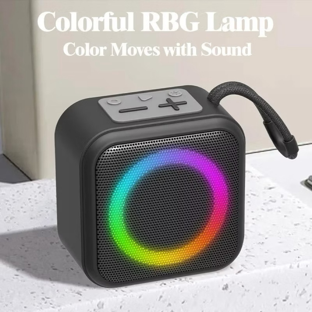 ลำโพงบลูทูธไร้สาย ลำโพงพกพา กันน้ำ สีดำ เสียงดังชัด พร้อมสายหิ้ว ชาร์จ USB สินค้า