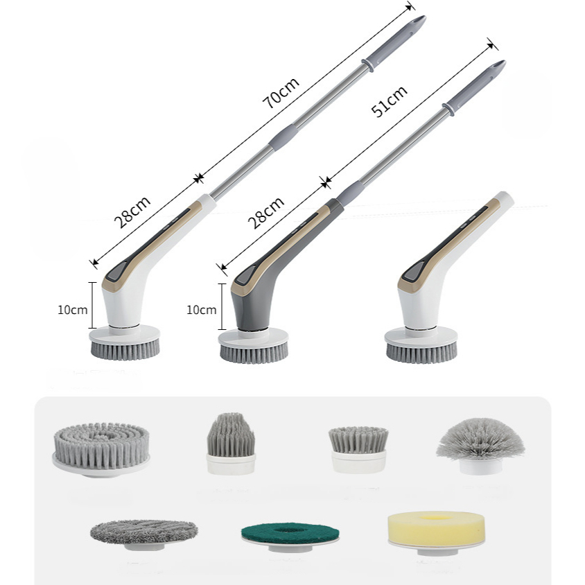 Sqinch แปรงขัดไฟฟ้าไร้สาย 7 in 1 แปรงขัดห้องน้ำไฟฟ้า พร้อมช่องใส่น้ำยาทำความสะอาด ยืดหดได้ แปรงทำความสะอาดไฟฟ้า ล้างรถ - รูปที่ 7