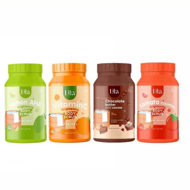 ลิต้า Lila Vitamin c /ลิต้ามะนาว/ลิต้ามะเขือเทศ/ลิต้าโกโก้ สครับ บอดี้ไบรท์เทนนิ่ง  1500g.