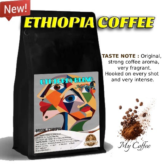 เมล็ดกาแฟ กาแฟ ETHIOPIA BLEND Gesha/Geisha Original Coffee เอธิโอเปีย เมล็ดกาแฟคั่วใหม่ ส่งไว 120