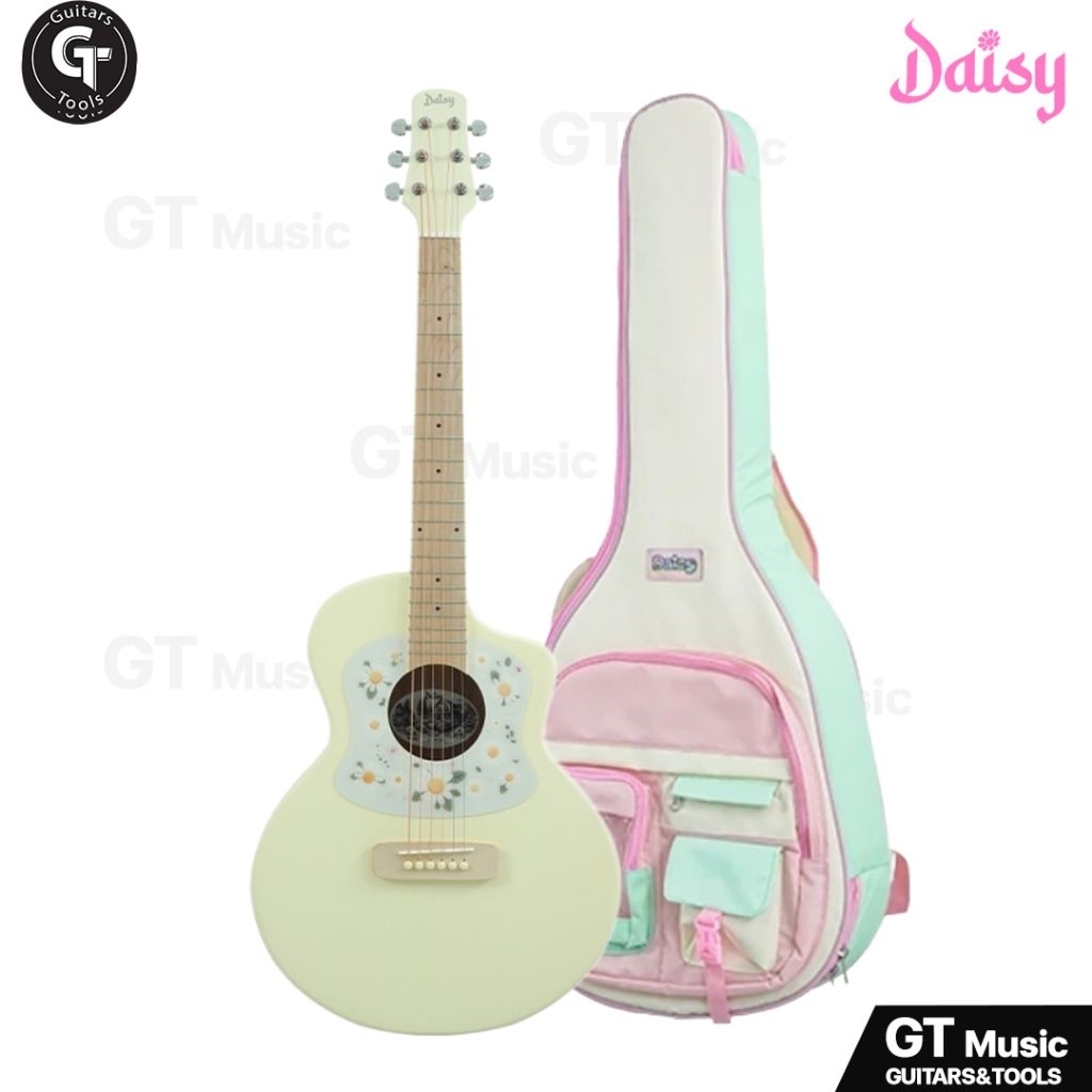 Daisy D100 Mini acoustic | กีตาร์โปร่ง ทรง Soft Cutaway ขนาดพกพา 36นิ้ว ลายดอกไม้  มีเก็บปลายทาง ราคา ถูกที่สุด ดีลบีเคเค แกลเลอรีภาพที่ 4