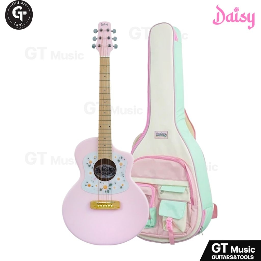 Daisy D100 Mini acoustic | กีตาร์โปร่ง ทรง Soft Cutaway ขนาดพกพา 36นิ้ว ลายดอกไม้  มีเก็บปลายทาง ราคา ถูกที่สุด ดีลบีเคเค แกลเลอรีภาพที่ 5