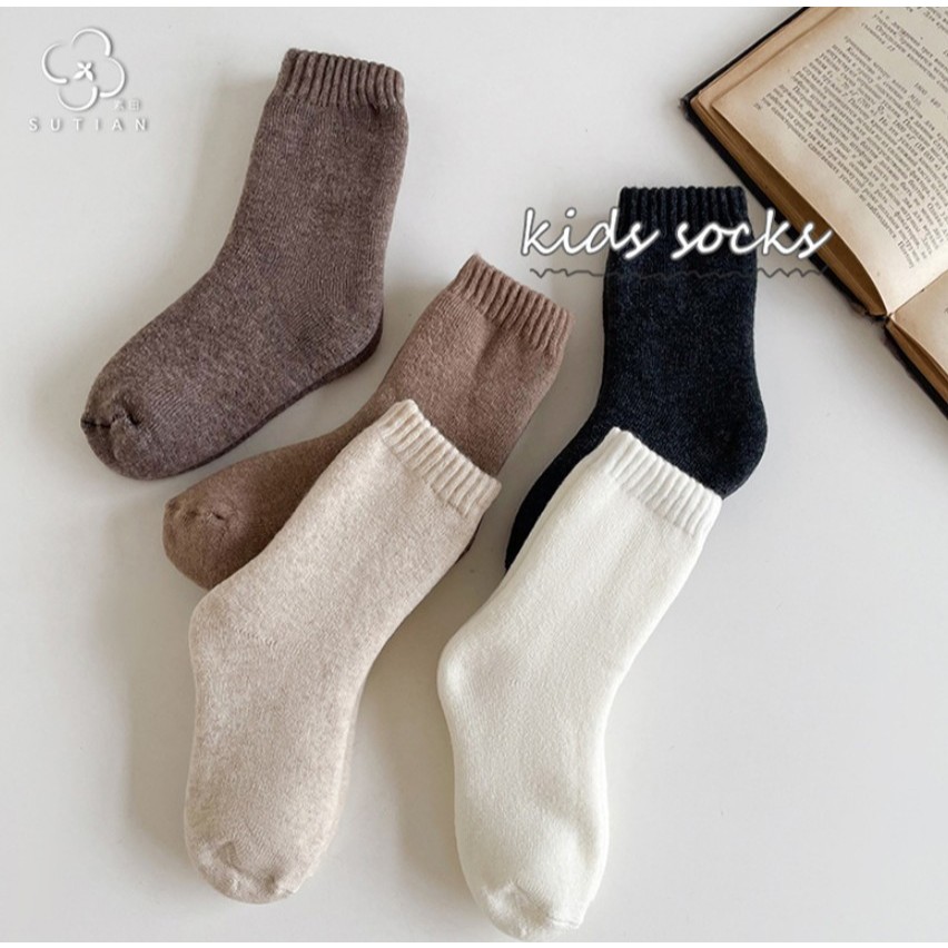 พร้อมส่ง! ถุงเท้ากันหนาวเด็ก ขนวูล (wool) ลุยหิมะ ติดลบ -30 องศา