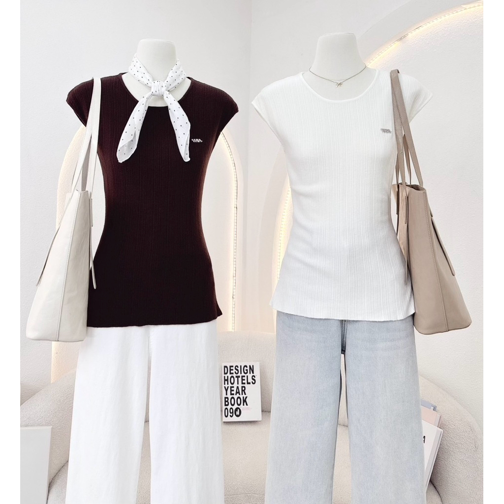 WA YA เสื้อแขนเต่อ แหวกเอว แต่งกระดุมหลัง