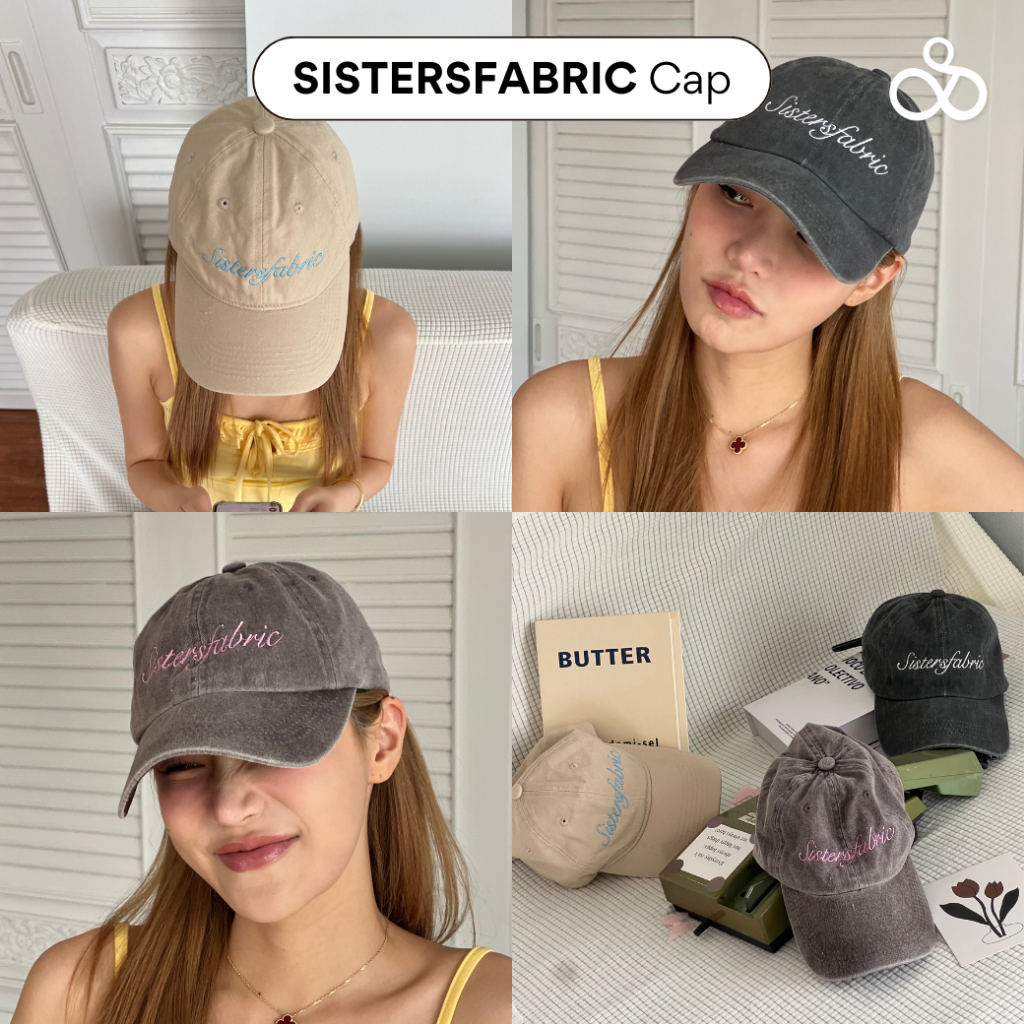 Sistersfabric - Sistersfabric Cap หมวกแก๊ป ปักฟ้อนท์เขียน สีฟอก รูปที่ 8