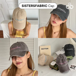 Sistersfabric - Sistersfabric Cap หมวกแก๊ป ปักฟ้อนท์เขียน สีฟอก