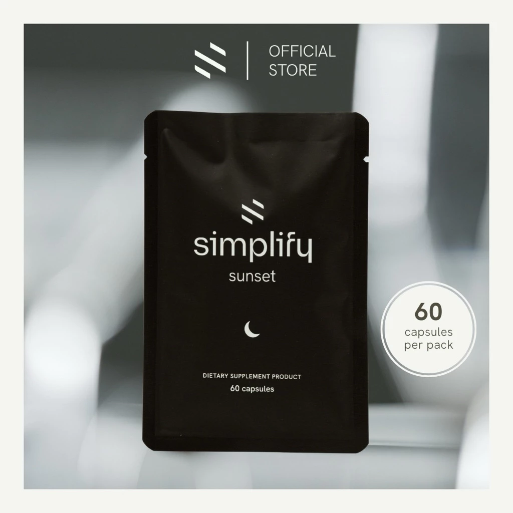 Simplify Sunset [ซอง refill 60 แคปซูล] วิตามินรวม สูตรกลางคืน 60 แคปซูล ช่วยการนอนหลับ ผ่อนคลาย ฟื้นฟูร่างกาย