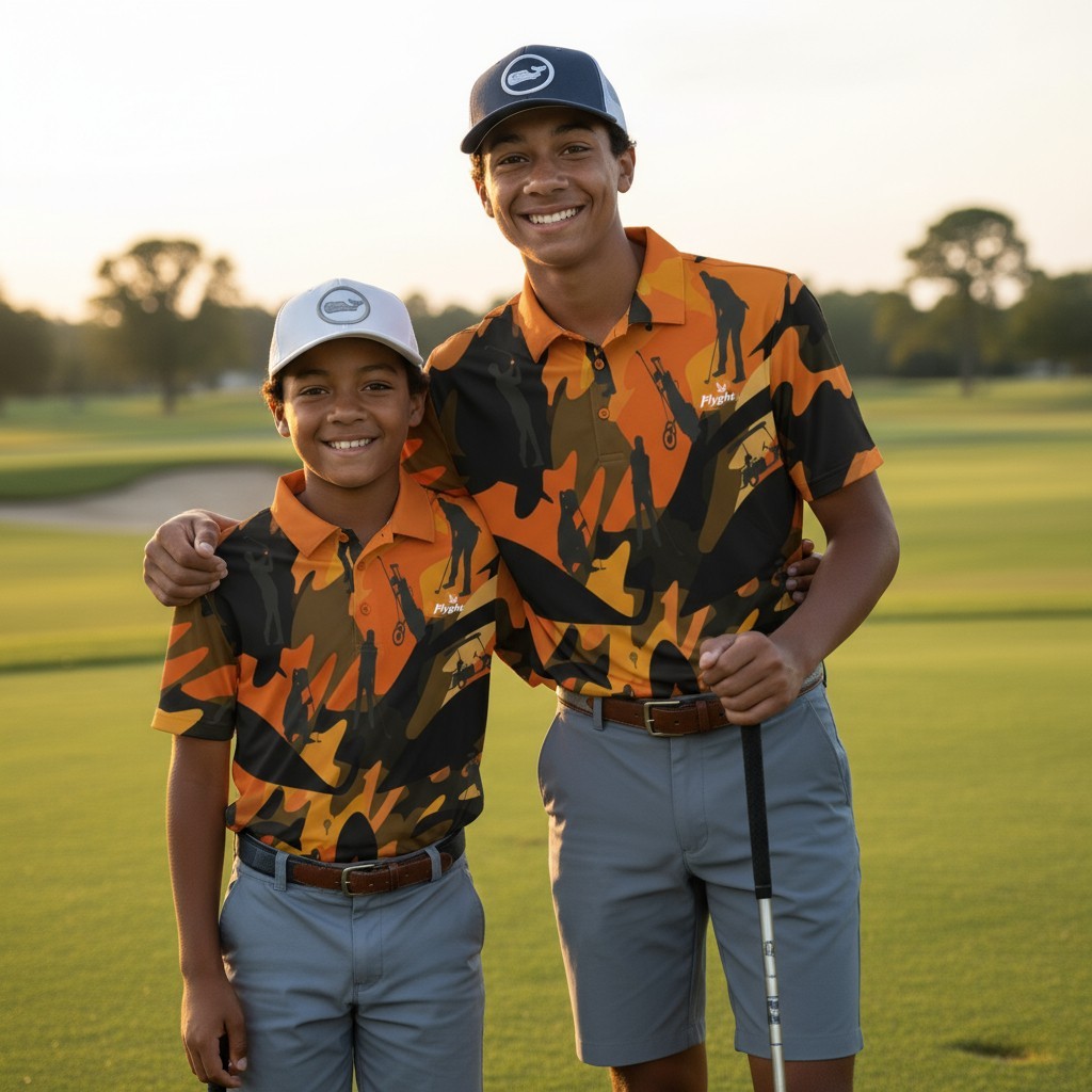 เสื้อกอล์ฟเด็ก Flyght Kid Polo Golf Shirt Grim Golf