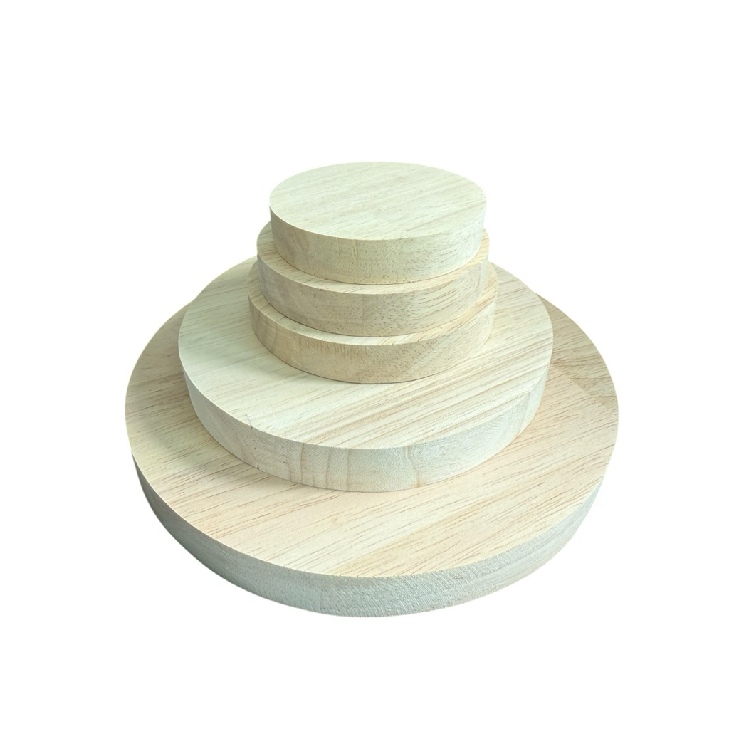 แผ่นกลมไม้พาราประสาน หนา20มิล กว้าง8-9-10-15-20cm เกรดAAสวยไม่มีตาไม้ทั้ง2ด้าน ตัดด้วยเครื่องCNC - รูปที่ 2